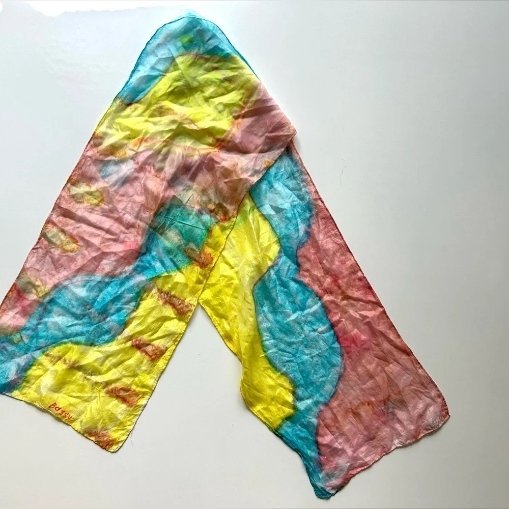 Bassy Silk scarf pattern printed  multicolour floral print